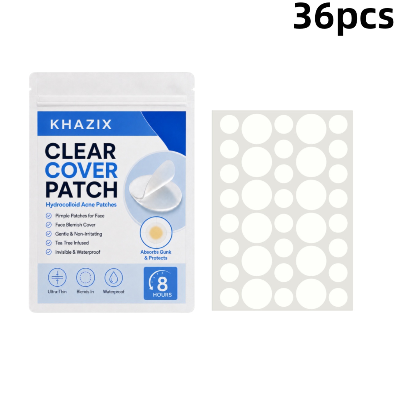 Hydrocolloid Pimple Patch - 36 stuks transparante puistpleisters hydrocolloïde acnepleisters,