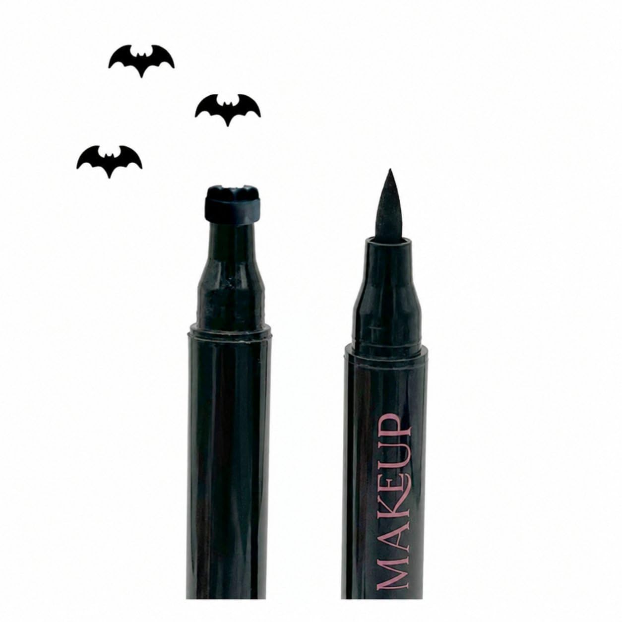 Waterproof Liquid Eyeliner Pen - Halloween Dubbelzijdige Stempel Eyeliner Waterdichte Zwarte