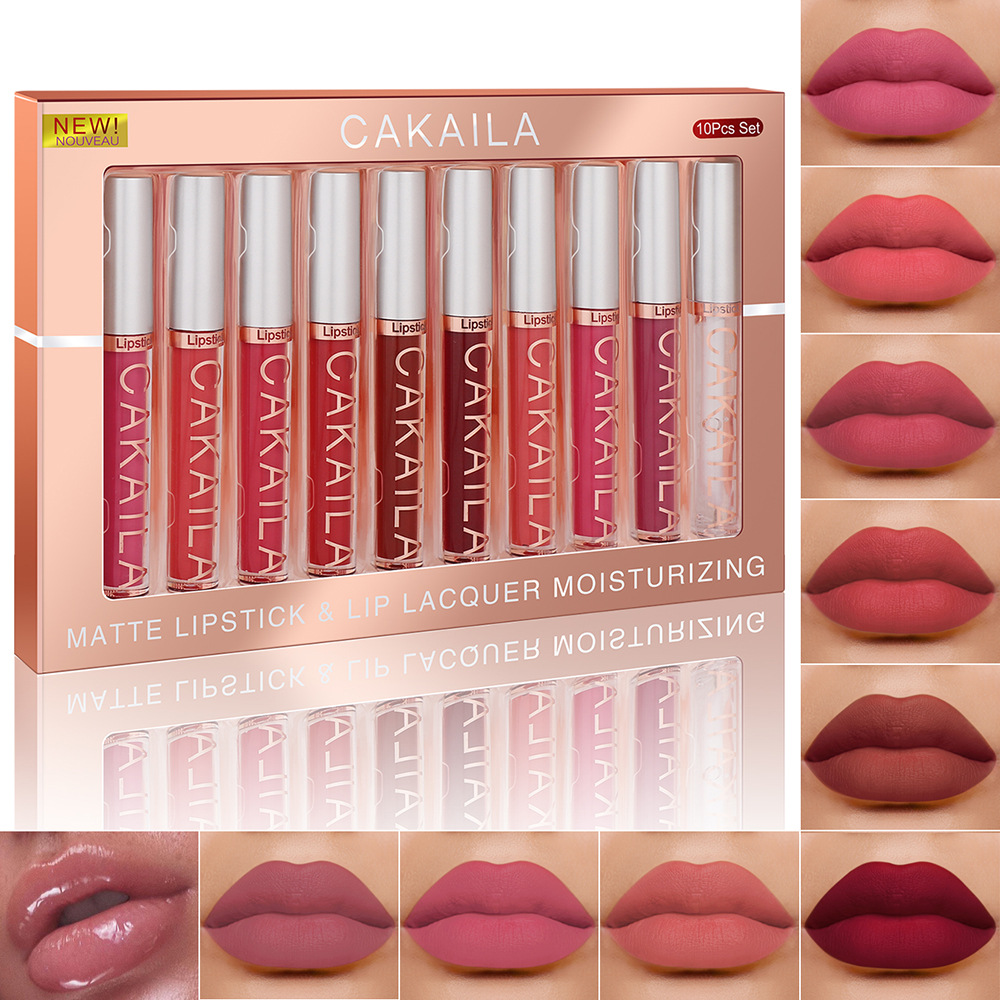 Matte Velvet Lip Tint Long Lasting - 4 stks/10 stks/set Naakt Lipgloss Matte