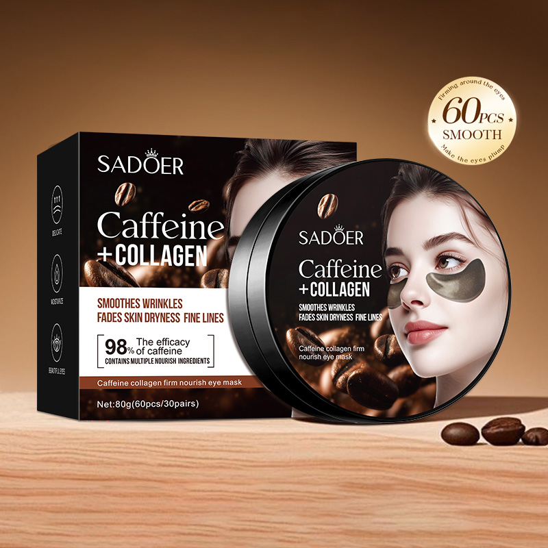 Collagen Under Eye Patches - 60 stks SADOER Cafeïne Kristal Collageen