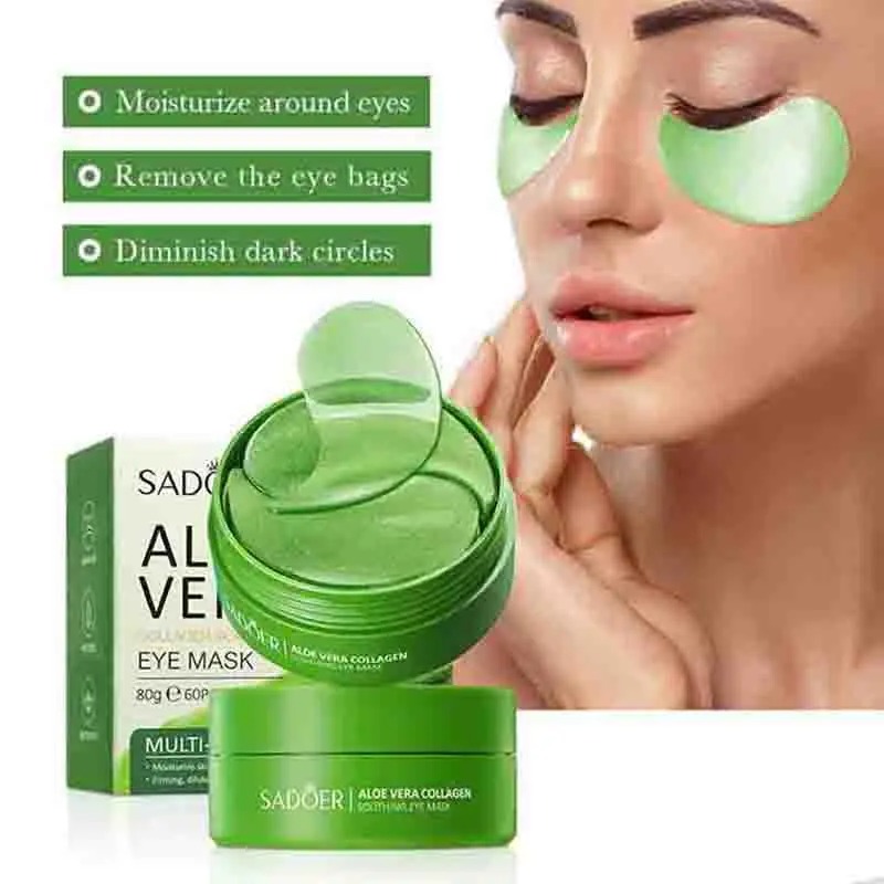 Collagen Under Eye Patches - 60pcs Aloë Vera Collageen Oogmasker Anti