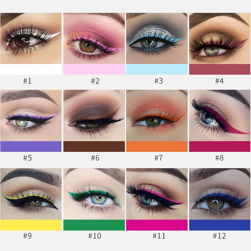 12 Kleuren Kleurrijke Vloeibar - Waterproof Liquid Eyeliner Pen recensie en prijs