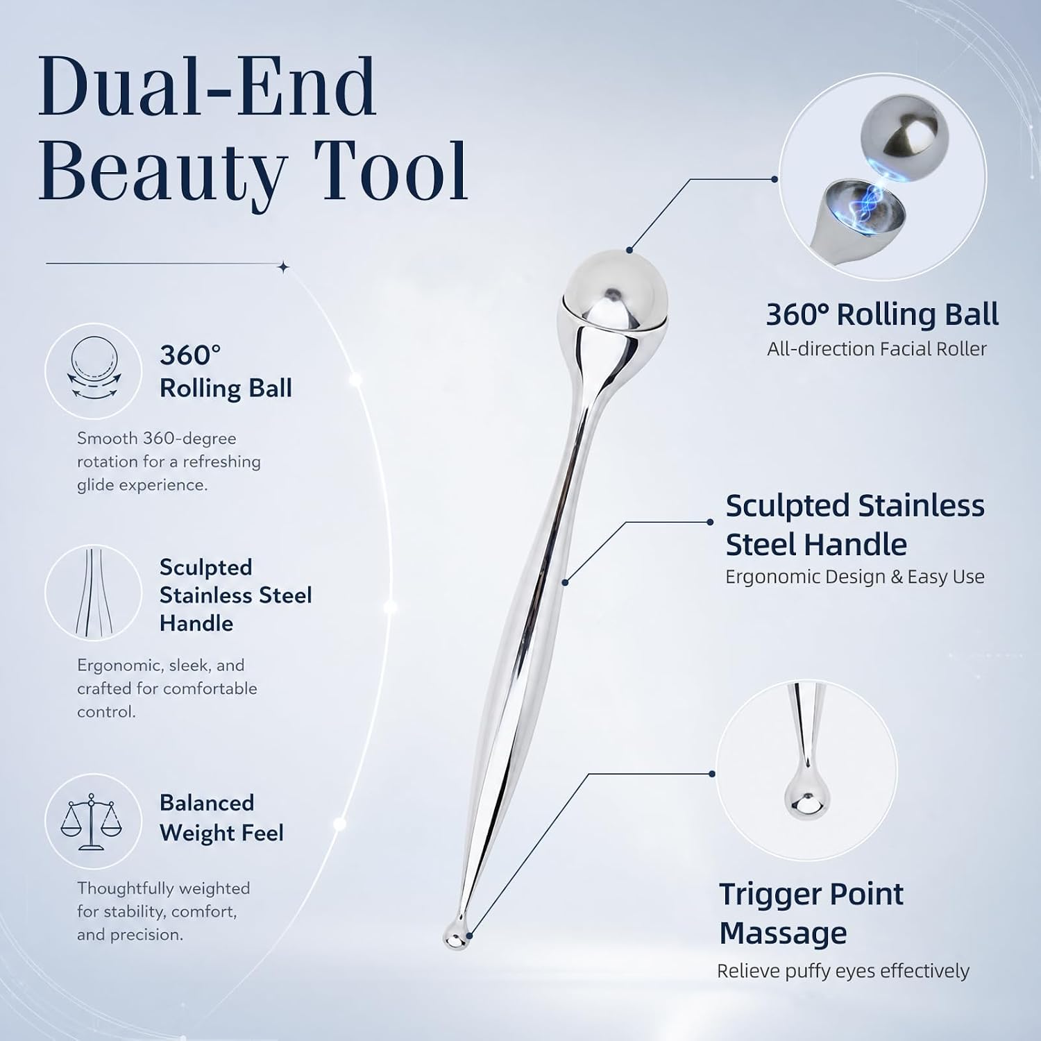 Metal Face Roller Massager Oog - Face Ice Roller Puffiness recensie en prijs