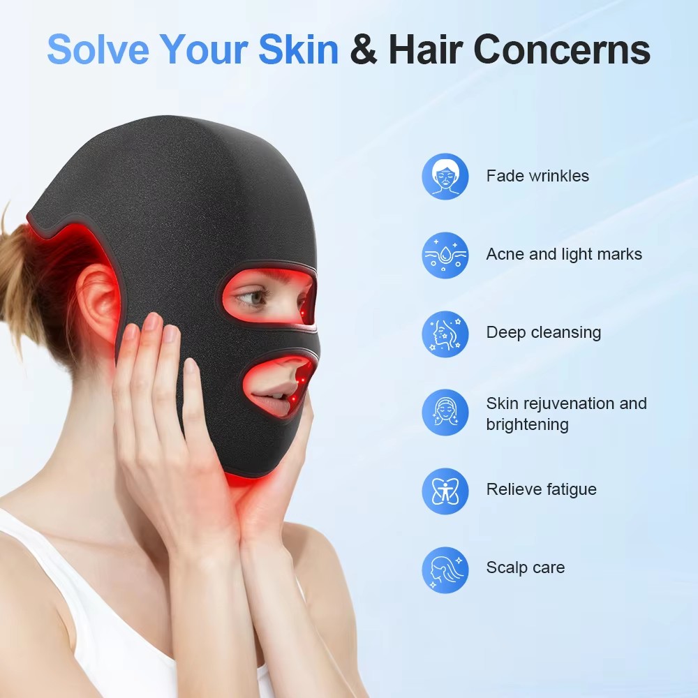 4 Kleuren LED Hoed & Gezichtsm - Led Light Therapy Face Mask recensie en prijs