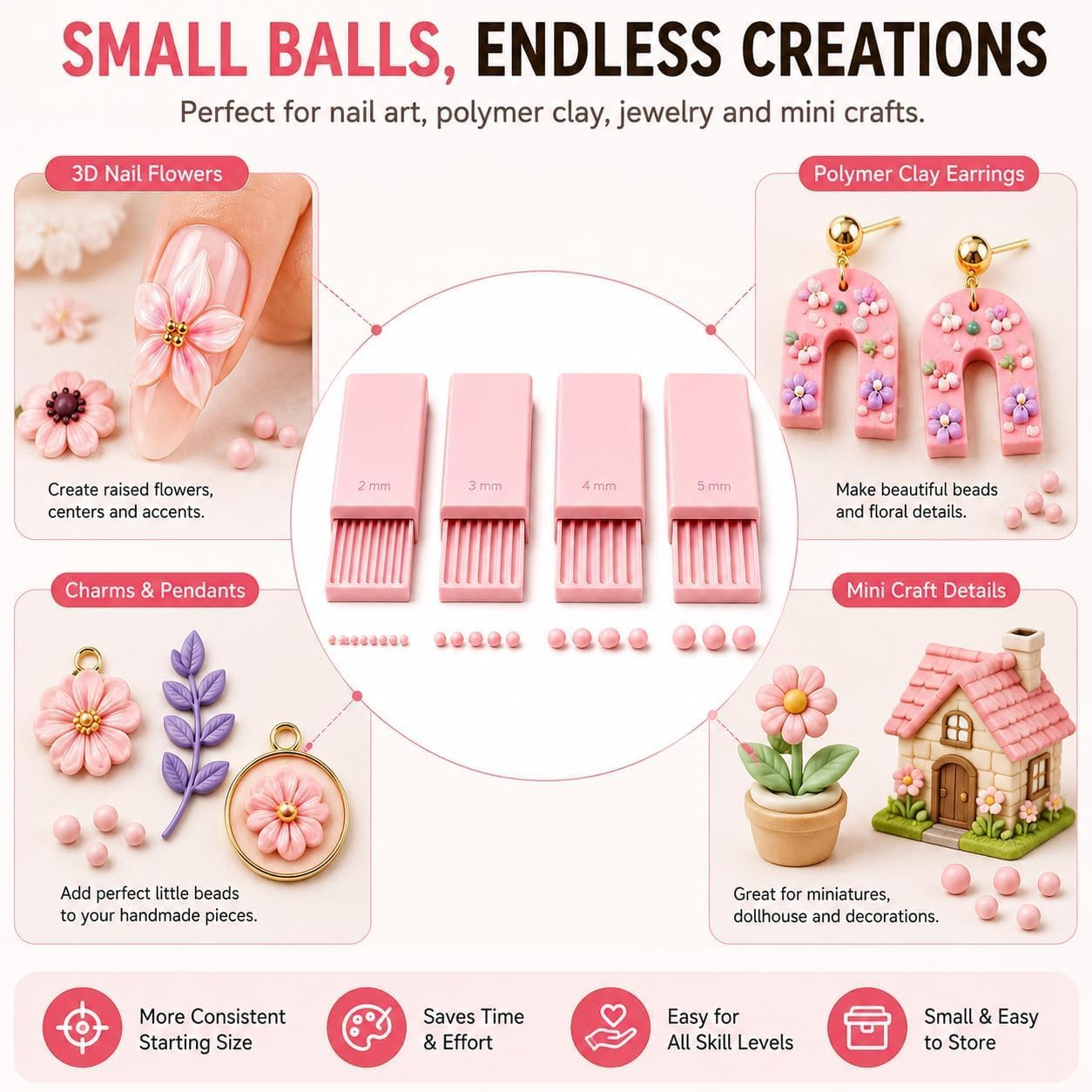 4-delige 3D-print klei gelball - Nail Art recensie en prijs