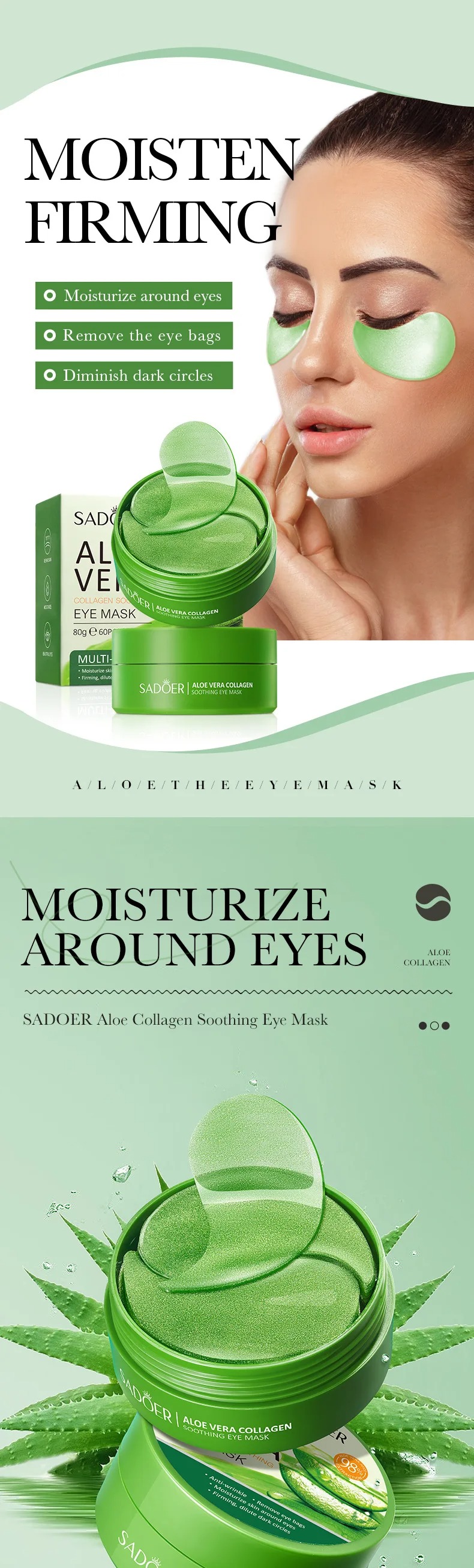 60pcs Aloë Vera Collageen Oogm - Collagen Under Eye Patches recensie en prijs
